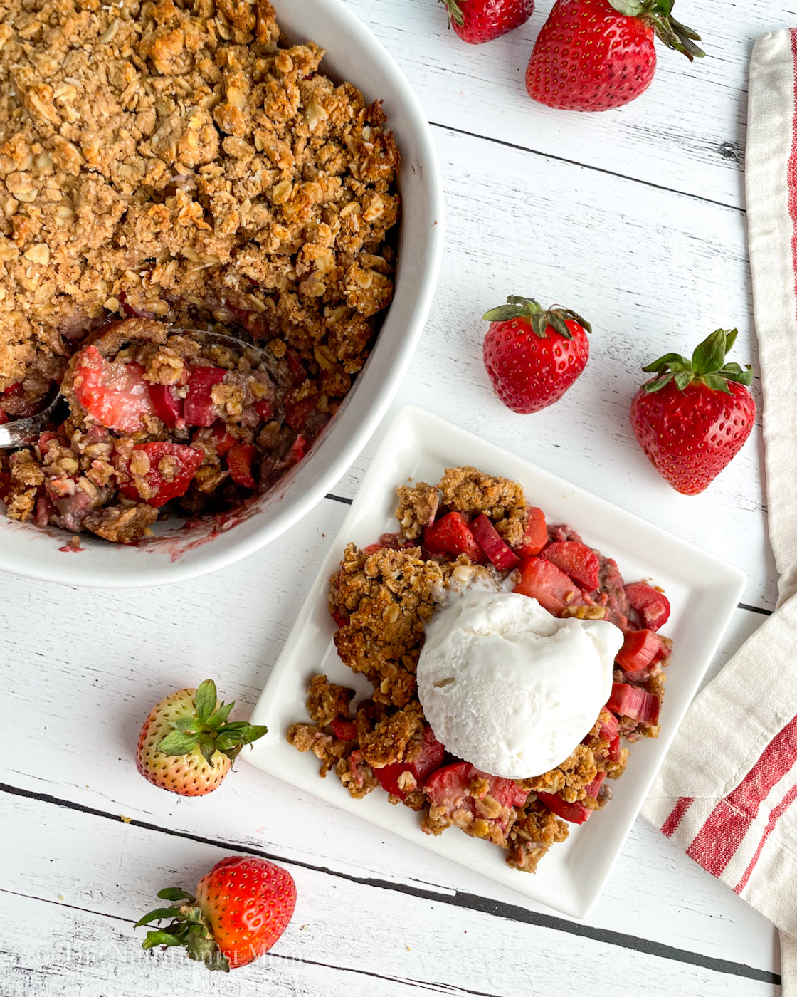 Strawberry Rhubarb Protein Crisp