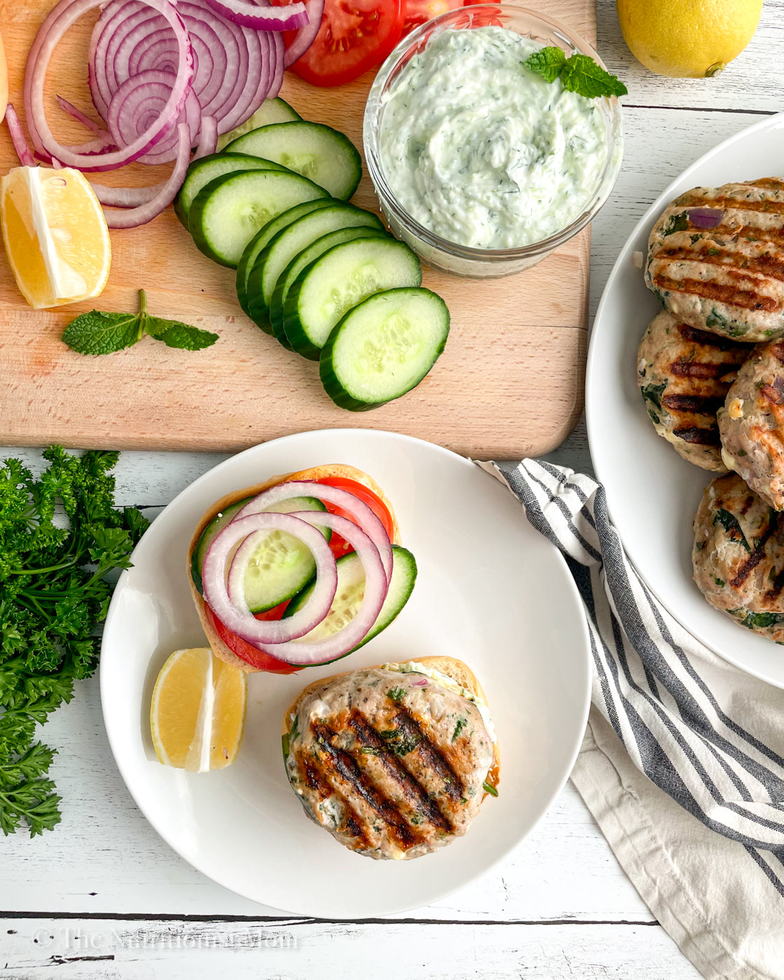Greek Turkey (or Chicken) Burgers
