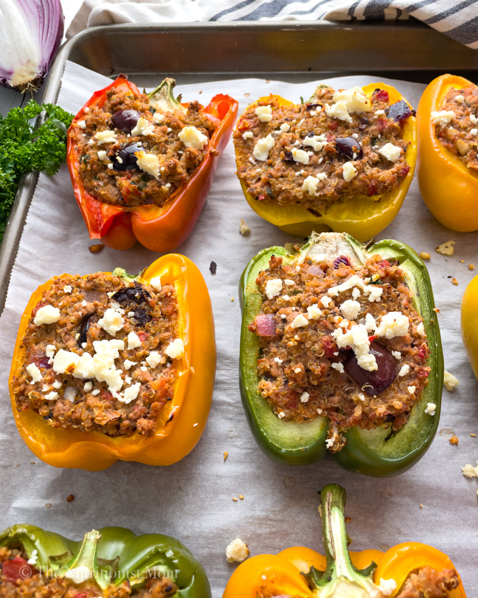MEDITERRANEAN TURKEY STUFFED PEPPERS