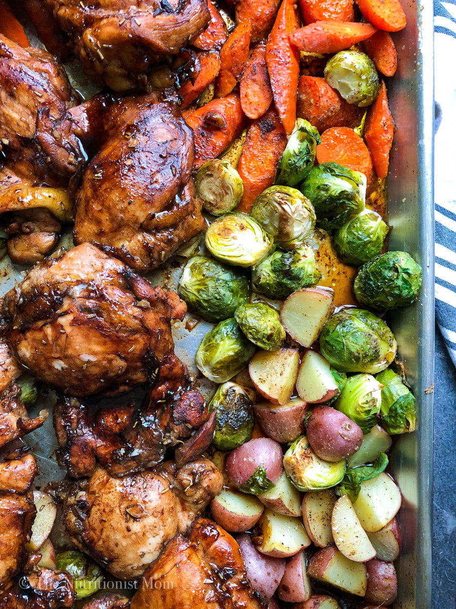 Honey Balsamic Chicken Thighs & Vegetables (Sheet Pan Dinner)