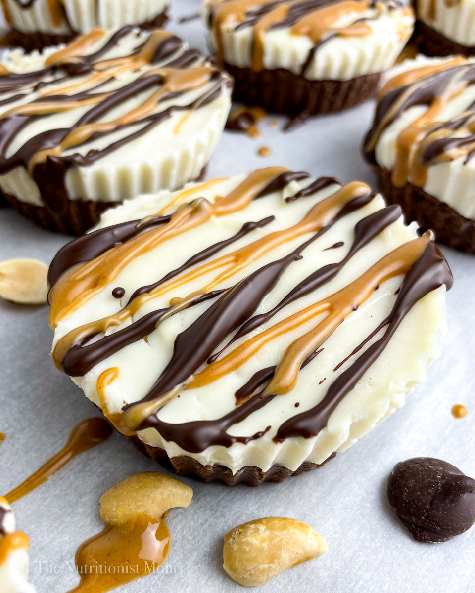 CHOCOLATE PEANUT BUTTER CHEESECAKE PROTEIN CUPS
