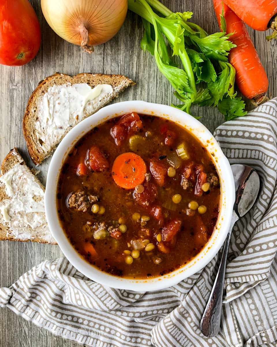 HAMBURGER LENTIL SOUP