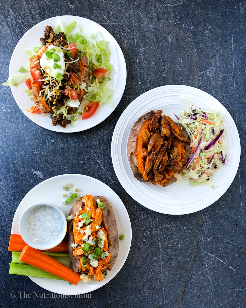 STUFFED SWEET POTATOES 3 WAYS