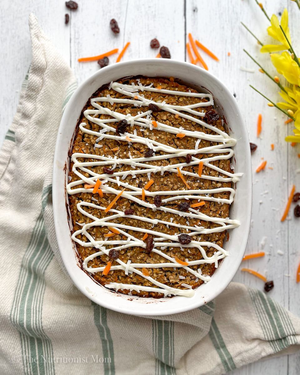 Carrot Cake Baked Oatmeal (Vegan)