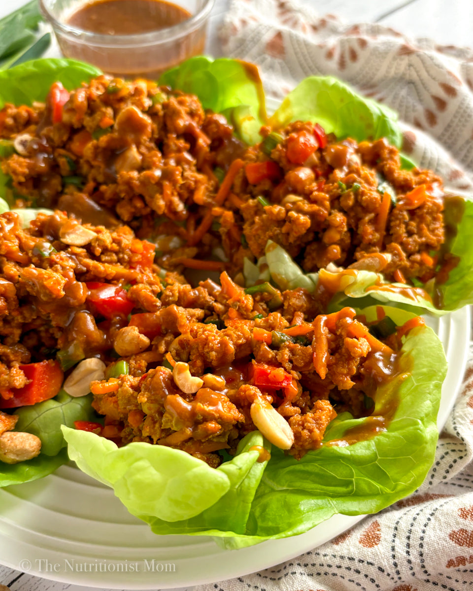 THAI TURKEY LETTUCE WRAPS - Nutritionist Mom