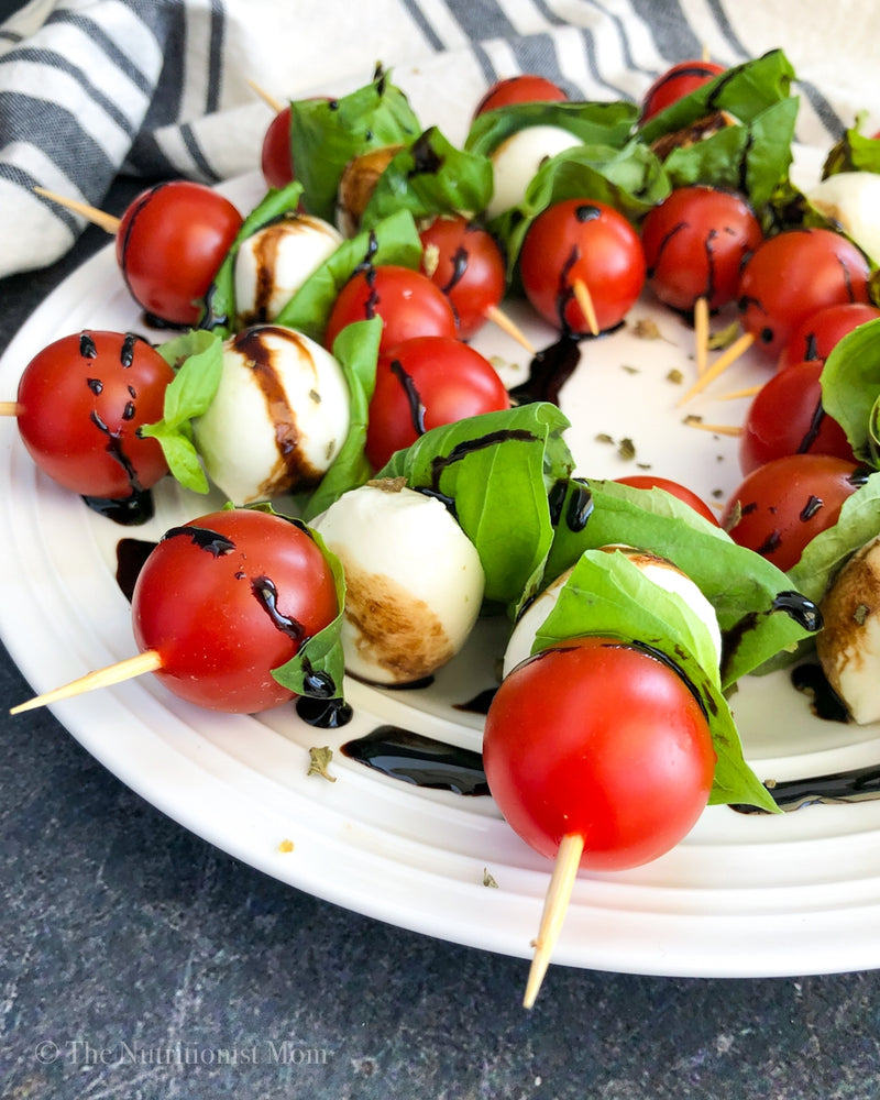 EASY CAPRESE SKEWERS - Nutritionist Mom