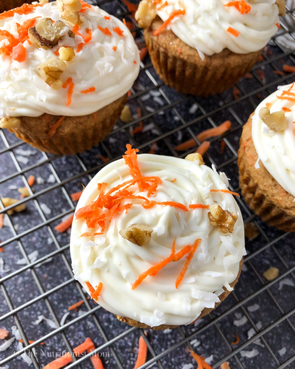 SPICED CARROT CAKE PROTEIN CUPCAKES